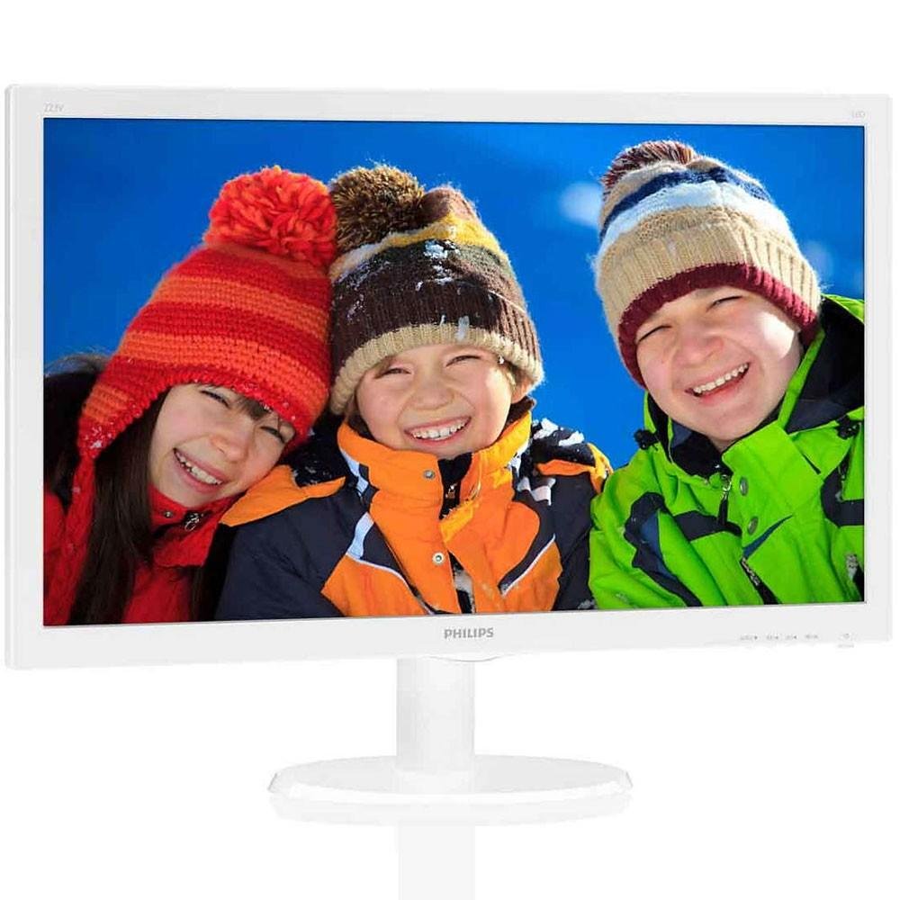Monitor Philips LED 21.5´ Widescreen, Full HD, HDMI/VGA, Branco - 223V5LHSW
