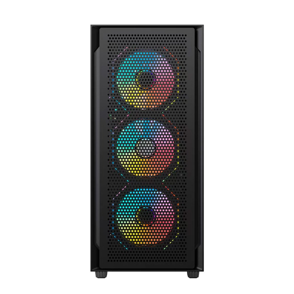 Gabinete Gamer Hyrax Tower HGB240, Mini Tower, M-ATX, Com 3 Ventoinhas RGB, Lateral Em Vidro Temperado, Preto - HGB240B-RGB