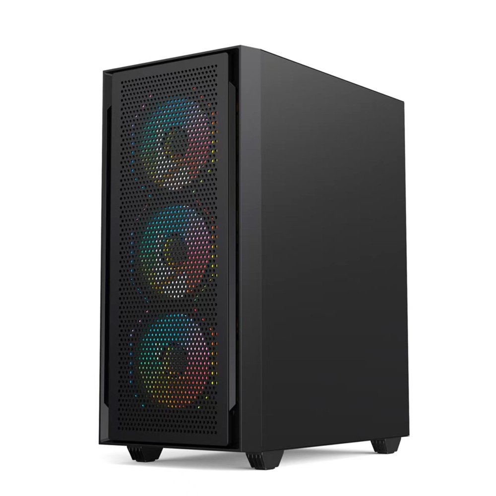 Gabinete Gamer Hyrax Tower HGB240, Mini Tower, M-ATX, Com 3 Ventoinhas RGB, Lateral Em Vidro Temperado, Preto - HGB240B-RGB