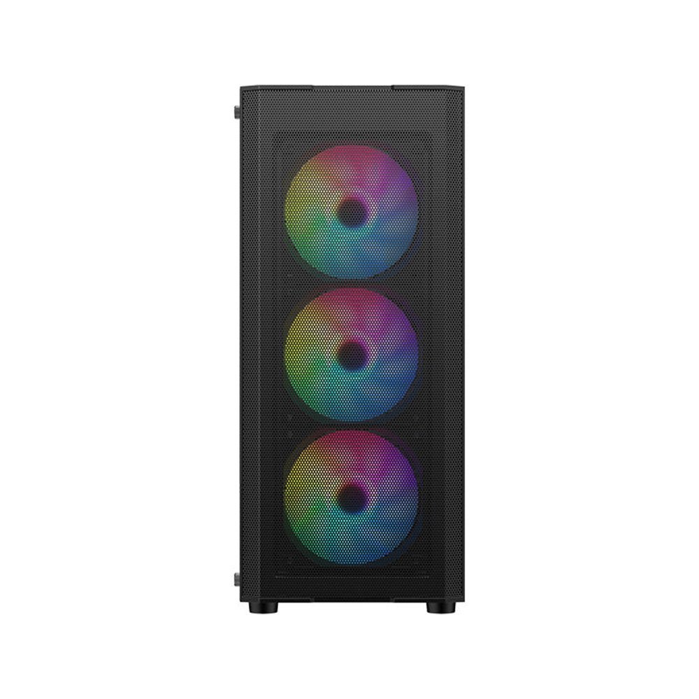 Gabinete Gamer Liketec Hurricane, Mid Tower, ATX, Frontal Mesh, Lateral em Vidro Temperado, 3x Fan, Preto- LC-AT-HURRICANE-3FR