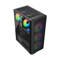 Gabinete Gamer Liketec Matrix V2, Mid Tower, Rainbow, ATX, Lateral e Frontal em Vidro Temperado, 3 Ventoinhas, Preto - MATRIX V2