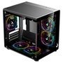 Gabinete Gamer Rise Mode Galaxy Glass X Mini, M-ATX, Lateral e Frontal em Vidro Temperado, Preto - RM-GA-GGXN-FB