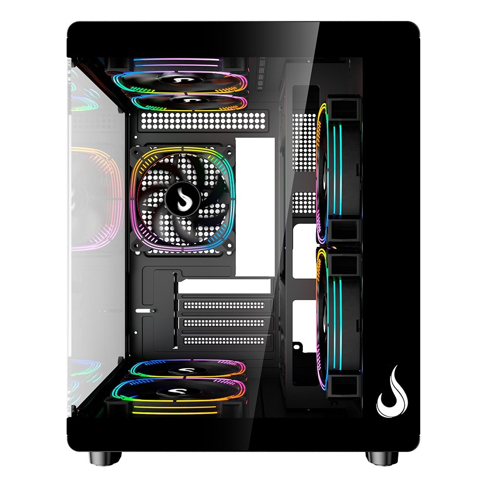 Gabinete Gamer Rise Mode Galaxy Glass X Mini, M-ATX, Lateral e Frontal em Vidro Temperado, Preto - RM-GA-GGXN-FB
