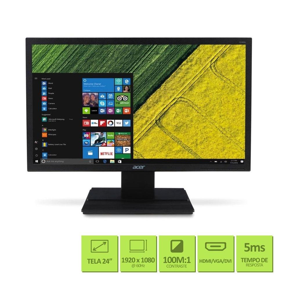 acer 23.6インチ ゲーミングモニター Monitor Acer LED 23.6´ Widescreen, Full HD - V246HQL| KaBuM!