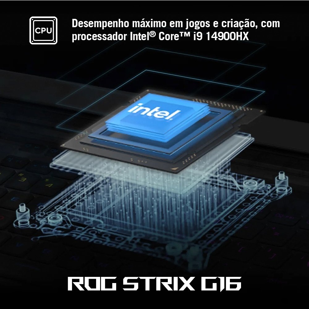Notebook Gamer ASUS ROG Strix G16, Intel Core i9 14900HX, RTX5060, 16GB, 512 SSD, W11 Home, 16" FHD 240Hz, Cinza Eclipse - G615JMR-S5001W