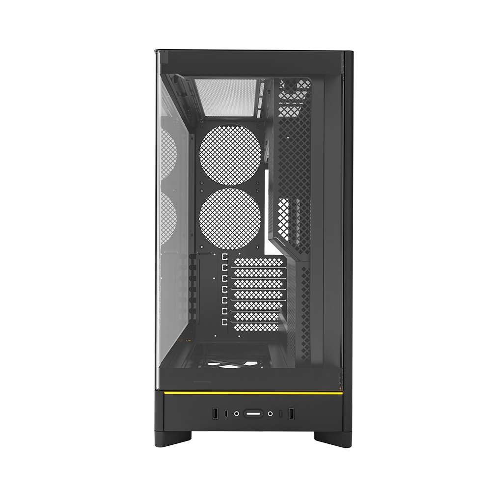 Gabinete Gamer Montech HS02, Mid-Tower, ATX, Vidro Temperado, Sem FANs, Preto - HS02BK Gabinete Gamer Montech HS02, Mid-Tower, ATX, Vidro Temperado, Sem FANs, Preto - HS02BK