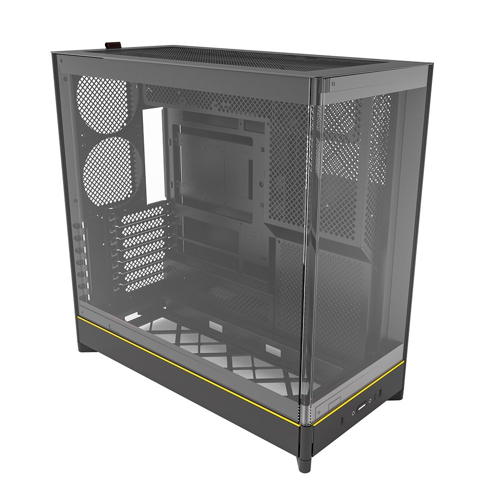 Gabinete Gamer Montech HS02, Mid-Tower, ATX, Vidro Temperado, Sem FANs, Preto - HS02BK Gabinete Gamer Montech HS02, Mid-Tower, ATX, Vidro Temperado, Sem FANs, Preto - HS02BK