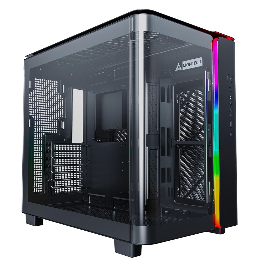 Gabinete Gamer Montech King 95, Mid-Tower, ATX, Vidro Duplo Temperado, Sem Fans, Preto - KING95BK Gabinete Gamer Montech King 95, Mid-Tower, ATX, Vidro Duplo Temperado, Sem Fans, Preto - KING95BK
