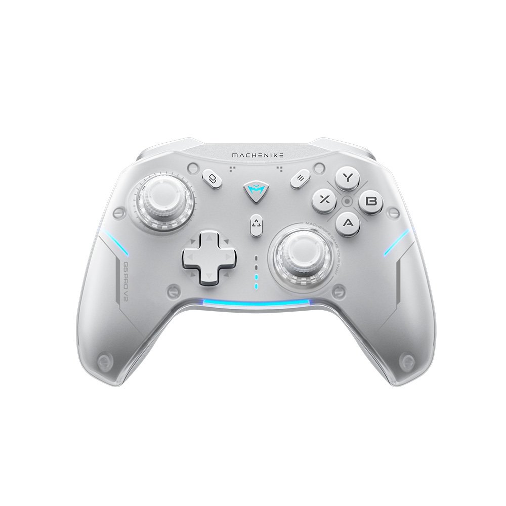 Controle Sem Fio Gamer Machenike G5 Pro, Multiplataformas, RGB, Switch Kailh, Com Dock, Branco - JJ02GG007 Controle Sem Fio Gamer Machenike G5 Pro, Multiplataformas, RGB, Switch Kailh, Com Dock, Branco - JJ02GG007