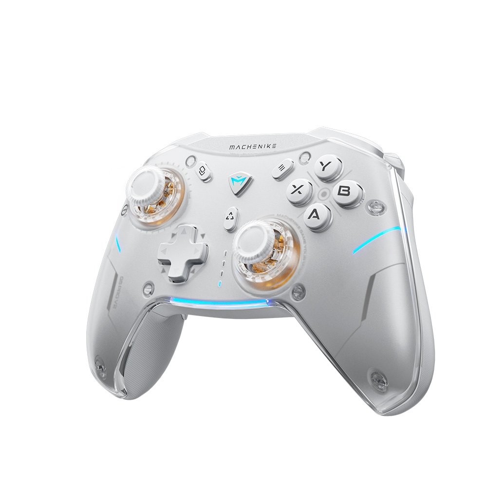 Controle Sem Fio Gamer Machenike G5 Pro, Multiplataformas, RGB, Switch Kailh, Com Dock, Branco - JJ02GG007 Controle Sem Fio Gamer Machenike G5 Pro, Multiplataformas, RGB, Switch Kailh, Com Dock, Branco - JJ02GG007