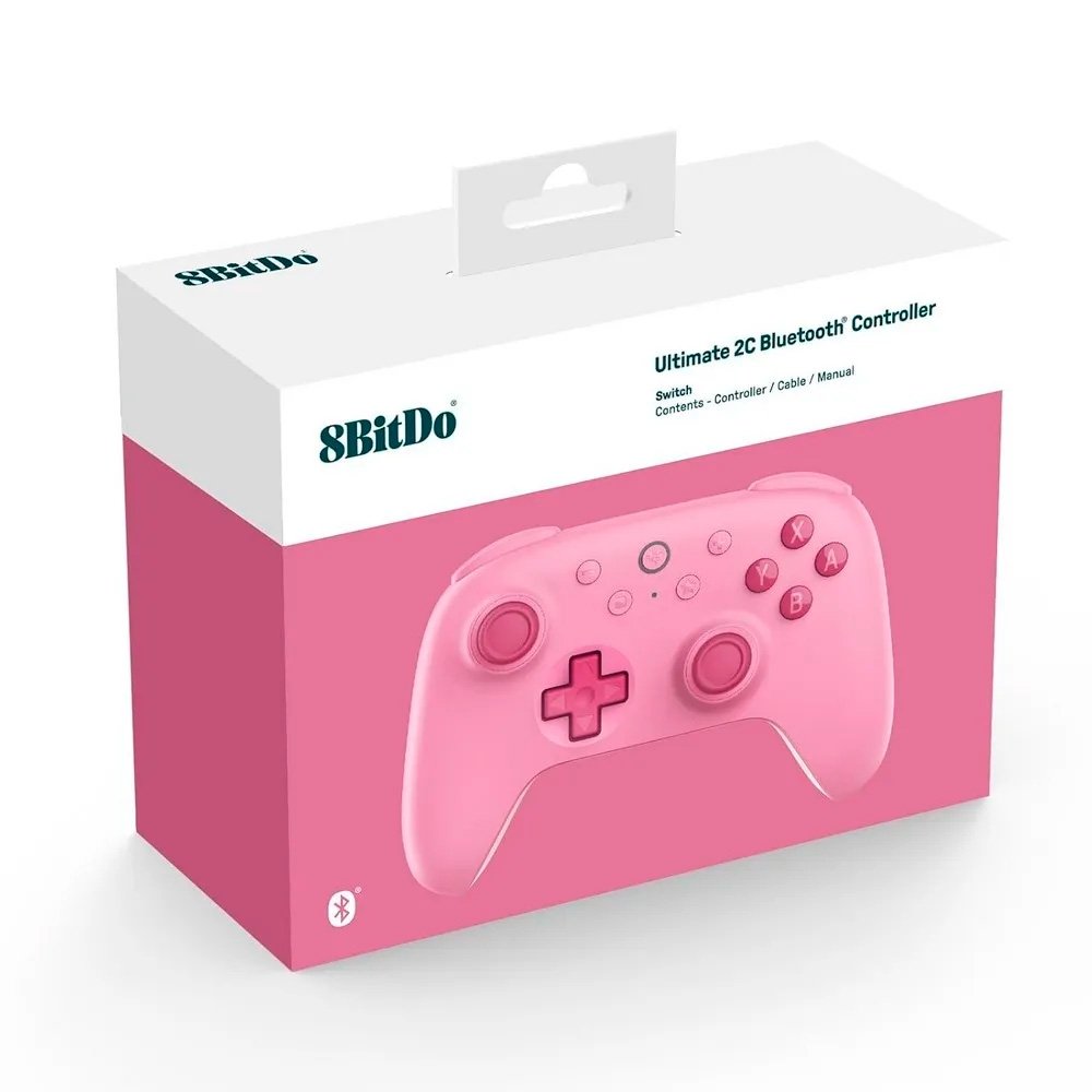 Controle Sem Fio 8BitDo Ultimate 2C, Joysticks com Efeito Hall, Bluetooth, para Switch e Windows, Rosa - 80NC02 Controle Sem Fio 8BitDo Ultimate 2C, Joysticks com Efeito Hall, Bluetooth, para Switch e Windows, Rosa - 80NC02