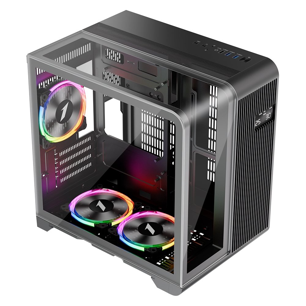 Gabinete Gamer 1STPLAYER RT5, Mid Tower, ATX, Lateral em Vidro Temperado, Preto - RT5-BK Gabinete Gamer 1STPLAYER RT5, Mid Tower, ATX, Lateral em Vidro Temperado, Preto - RT5-BK