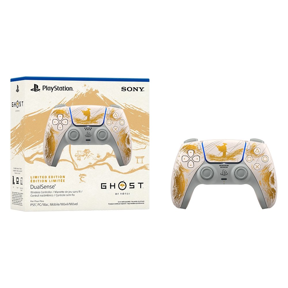 Controle Sem fio Sony DualSense PS5, Edição Limitada Ouro, Ghost of Yotei - 1000048384 Controle Sem fio Sony DualSense PS5, Edição Limitada Ouro, Ghost of Yotei - 1000048384