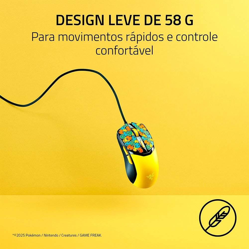Mouse Gamer Razer Cobra Pokémon Edition 58g