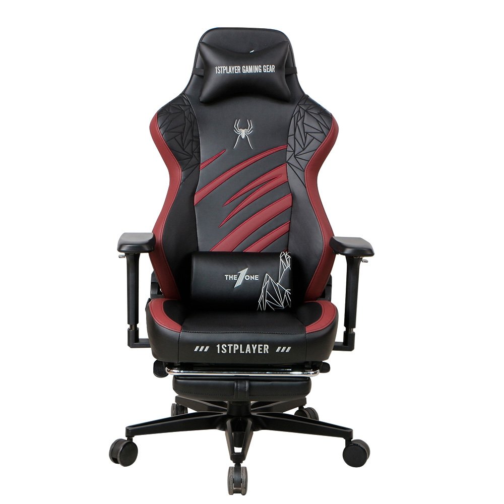 Cadeira Gamer 1STPLAYER DUKE, Até 160kg, Almofadas e Apoio para os Pés, Cilindro de Gás Classe 4, Preta e Vermelha - DUKE-FR-BKRE - view 3