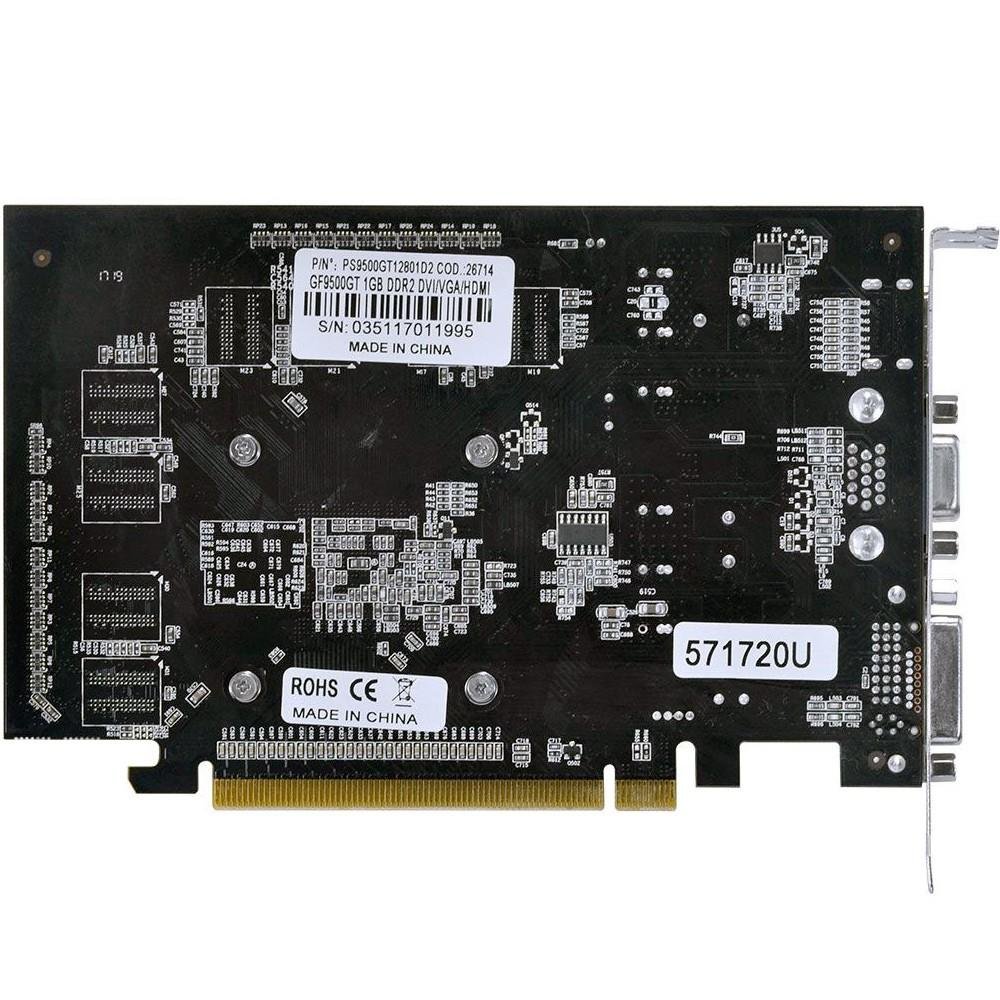 Placa de Video VGA NVIDIA PcYes GEFORCE GT 9500 1GB DDR2 128 Bits PS9500GT12801D2 Placa de Video VGA NVIDIA PcYes GEFORCE GT 9500 1GB DDR2 128 Bits PS9500GT12801D2
