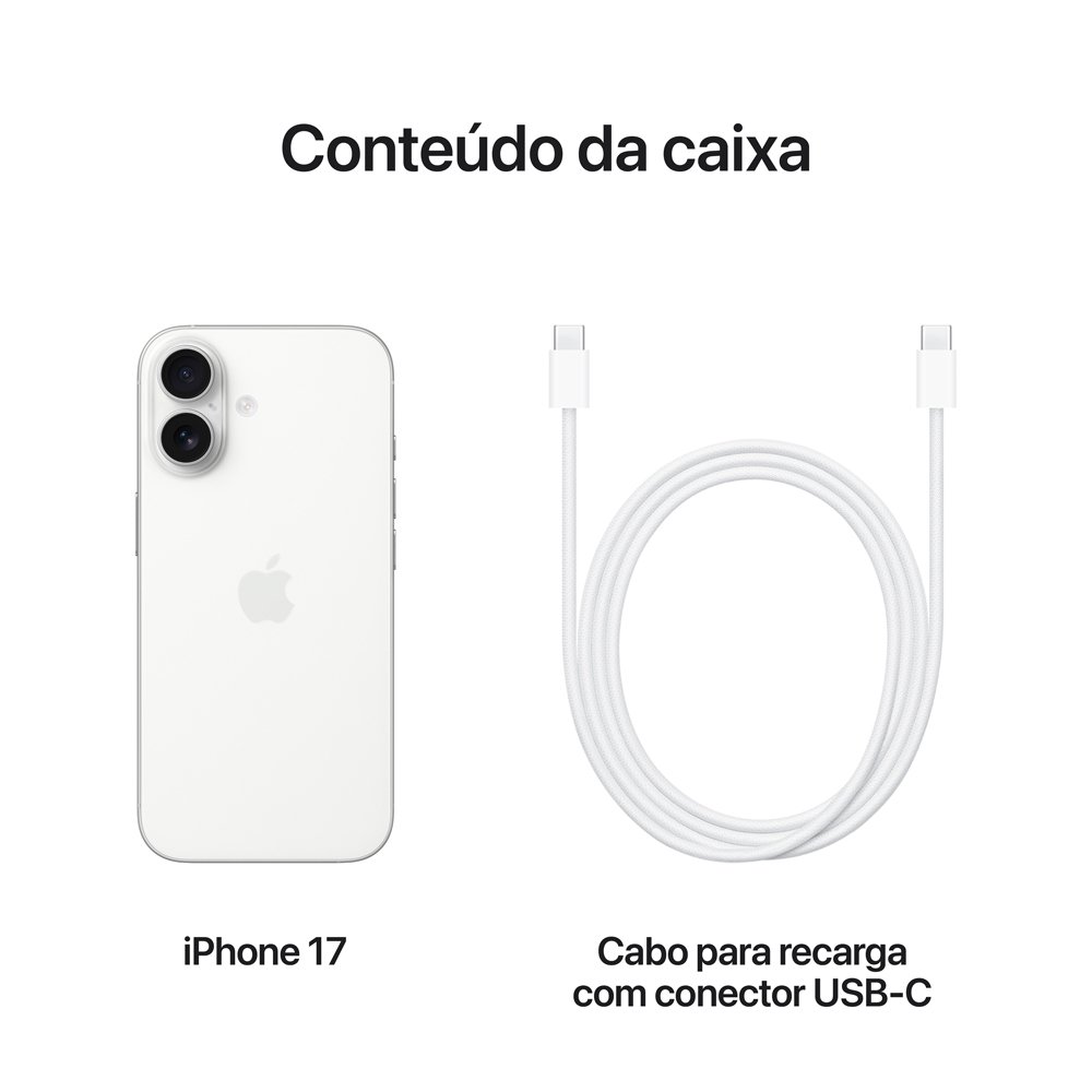 iPhone 17 Apple 256GB, Branco | KaBuM!