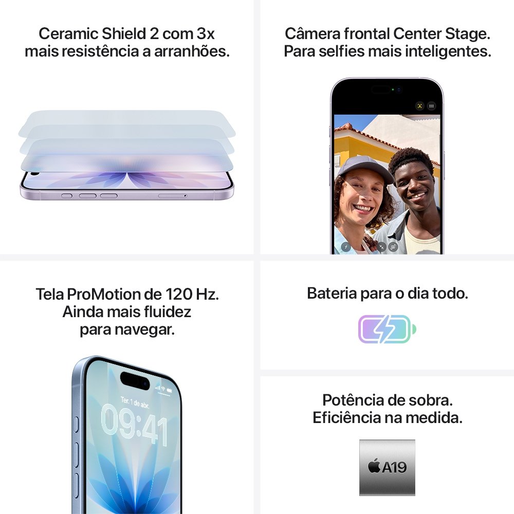 iPhone 17 Apple 256GB, Branco | KaBuM!