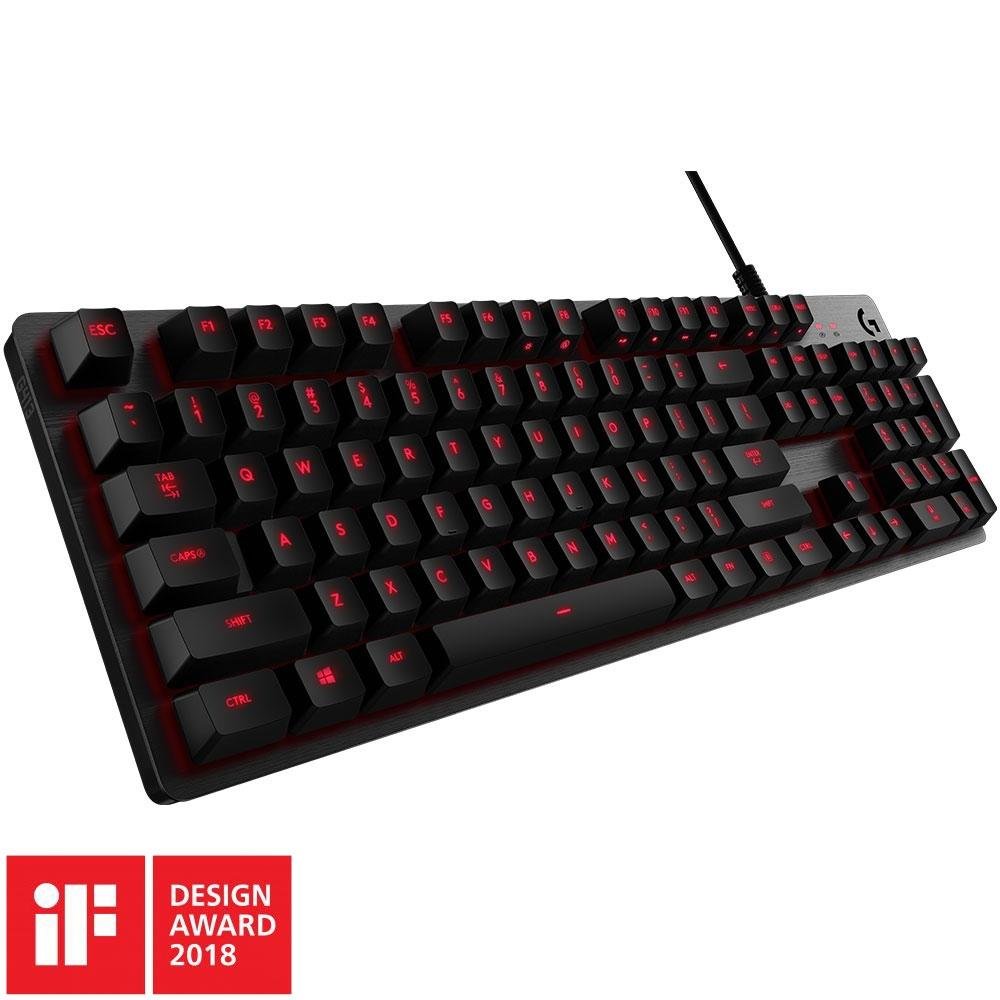 Teclado Mecânico Gamer Logitech G413 Carbon, LED Vermelho, Switch Romer-G Tactile, US - 920-008300