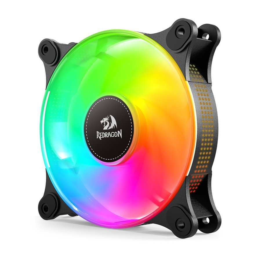 Kit com 3 Ventoinhas Redragon, 120mm, ARGB, Preto - GC-F013