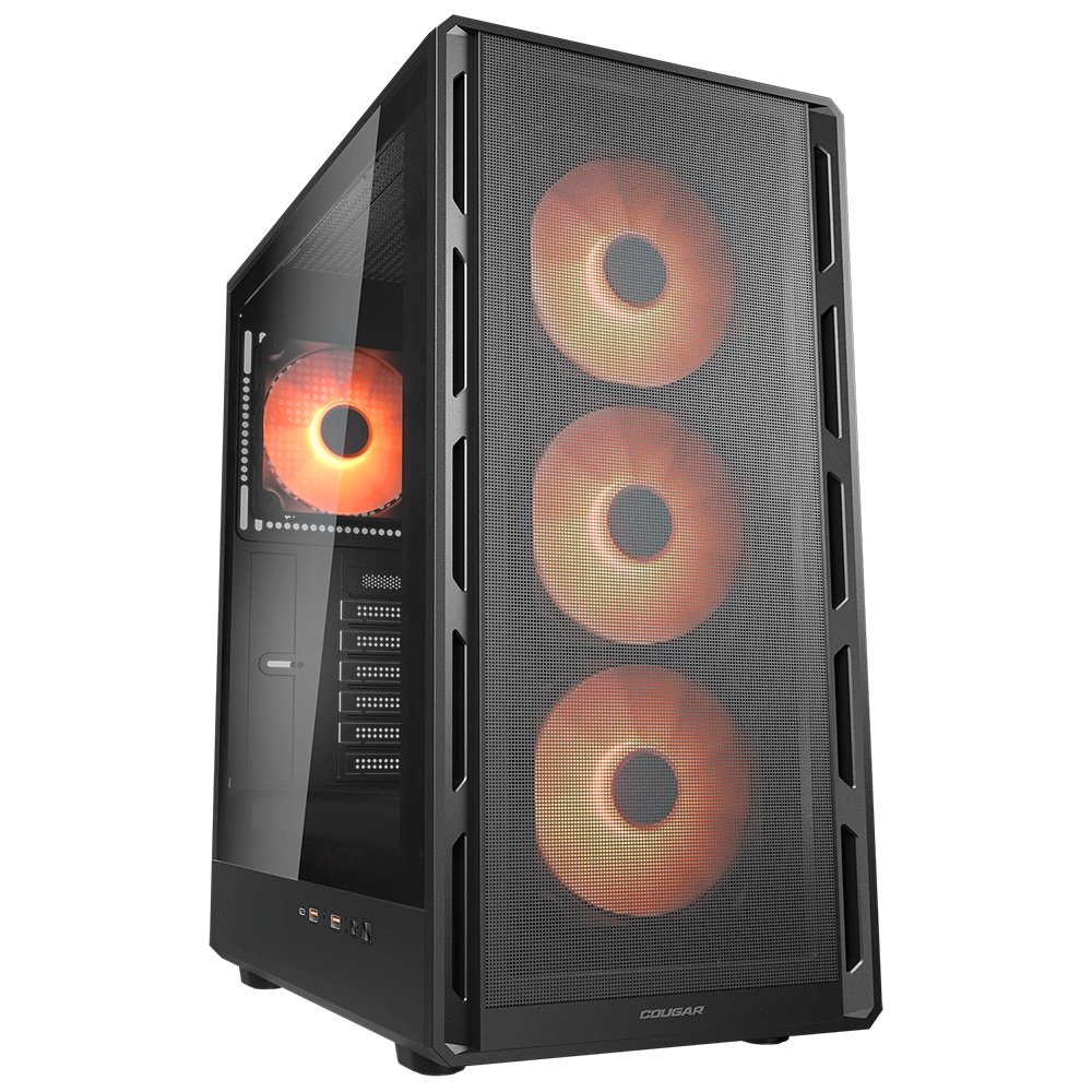 Gabinete Gamer Cougar MX600, Mid Tower, ATX, Lateral em Vidro Temperado, com 4 Fans, Preto - 382GA50.0003