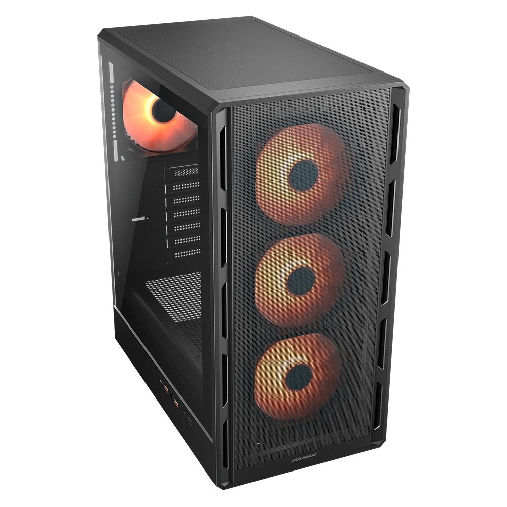 Gabinete Gamer Cougar MX600, Mid Tower, ATX, Lateral em Vidro Temperado, com 4 Fans, Preto - 382GA50.0003