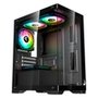 Gabinete Gamer Rise Mode Crystal Glass 01, Mid Tower, Lateral e Frontal em vidro, Preto - RM-CA-CY-01-FB
