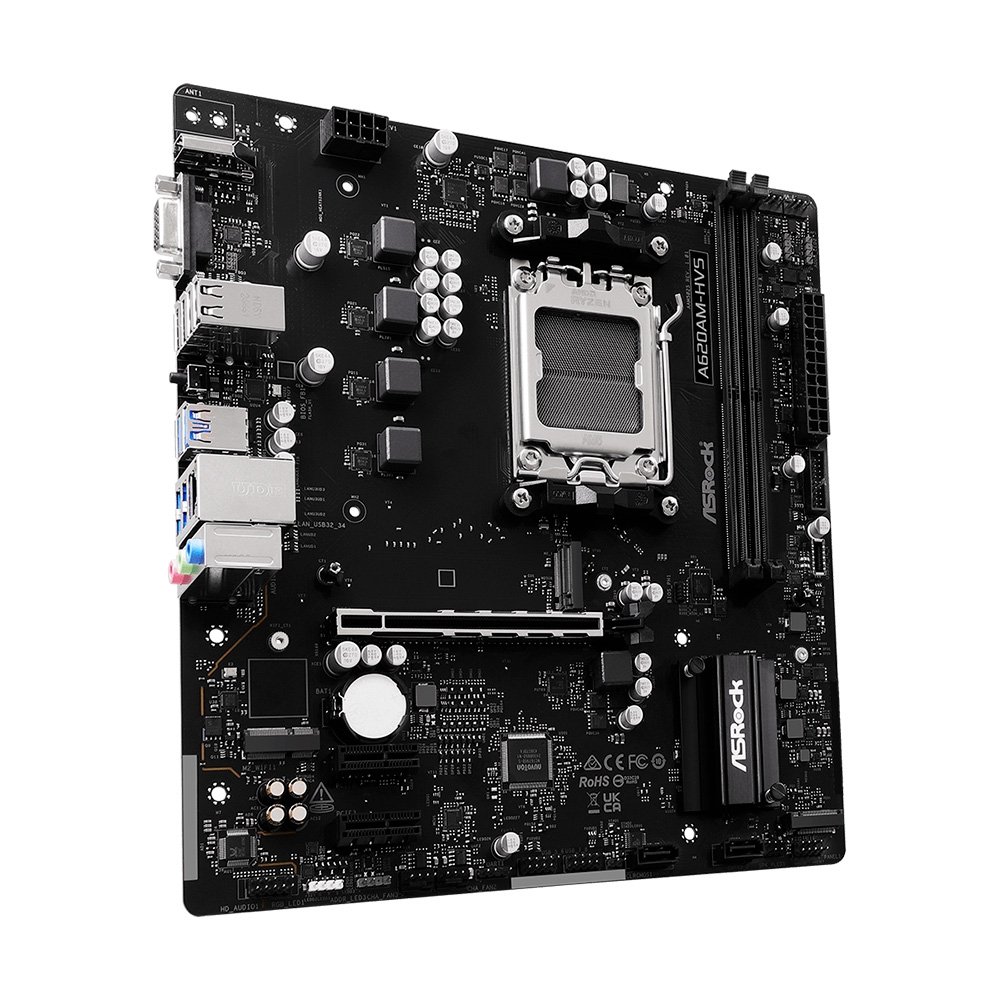 ASRock A620AM-HVS マザーボード AM5 Placa Mãe ASRock A620A-M.2 AM5 DDR5 | KaBuM!