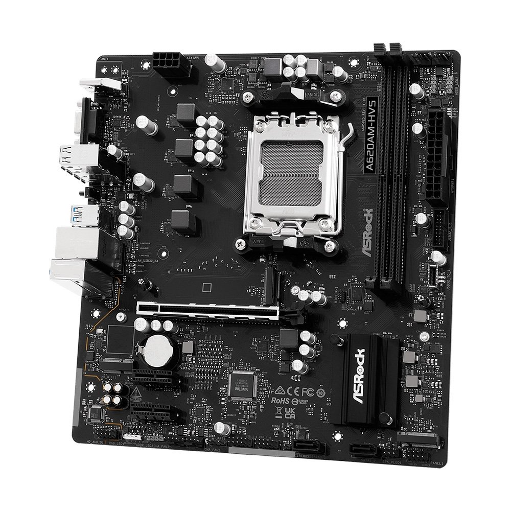ASRock A620AM-HVS マザーボード AM5 Placa Mãe ASRock A620A-M.2 AM5 DDR5 | KaBuM!