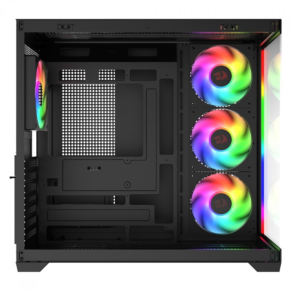 Gabinete Gamer Redragon Tesseract, Mid Tower, ATX, ARGB Lateral em Vidro, Sem FANs, Preto - CA-614B Gabinete Gamer Redragon Tesseract, Mid Tower, ATX, ARGB Lateral em Vidro, Sem FANs, Preto - CA-614B