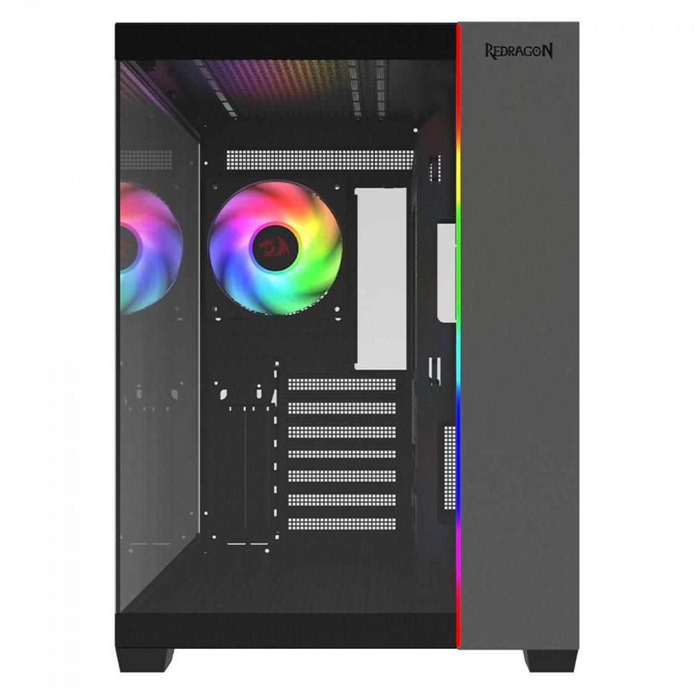 Gabinete Gamer Redragon Tesseract, Mid Tower, ATX, ARGB Lateral em Vidro, Sem FANs, Preto - CA-614B Gabinete Gamer Redragon Tesseract, Mid Tower, ATX, ARGB Lateral em Vidro, Sem FANs, Preto - CA-614B