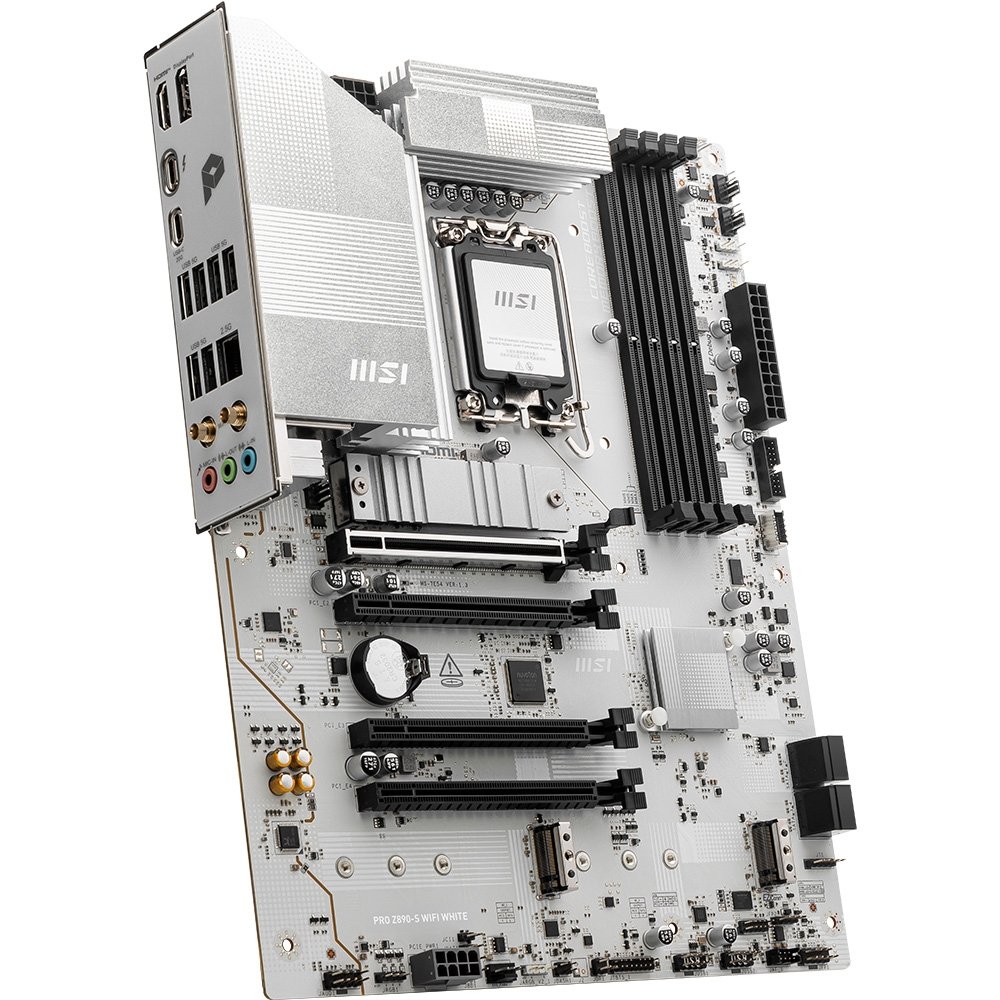 Placa-Mãe MSI PRO Z890-S WIFI, Intel, LGA 1851, ATX, DDR5, Wi-Fi, Branca - Z890SWHITEWIFI Placa-Mãe MSI PRO Z890-S WIFI, Intel, LGA 1851, ATX, DDR5, Wi-Fi, Branca - Z890SWHITEWIFI