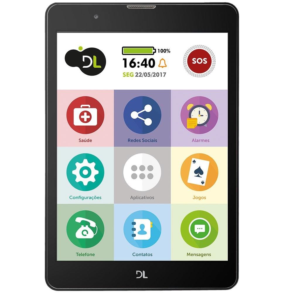 Tablet DL, 7.85´ Tela IPS, 3G, Faz e Recebe Ligações, Quad Core 1.3Ghz, Android 7.0, 8GB, 1GB de memória RAM, Bluetooth, Wi Fi Tab Fácil - TX385BRA Branco Tablet DL, 7.85´ Tela IPS, 3G, Faz e Recebe Ligações, Quad Core 1.3Ghz, Android 7.0, 8GB, 1GB de memória RAM, Bluetooth, Wi Fi Tab Fácil - TX385BRA Branco