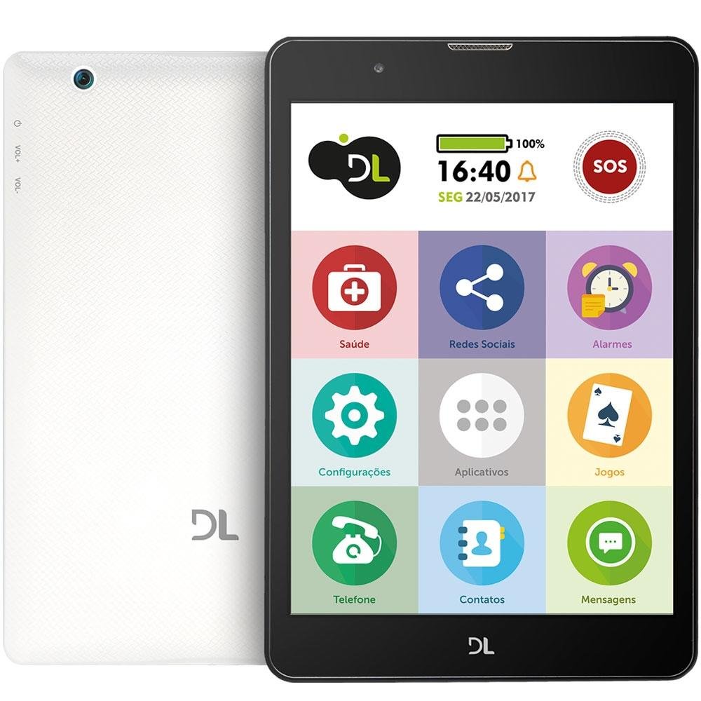 Tablet DL, 7.85´ Tela IPS, 3G, Faz e Recebe Ligações, Quad Core 1.3Ghz, Android 7.0, 8GB, 1GB de memória RAM, Bluetooth, Wi Fi Tab Fácil - TX385BRA Branco Tablet DL, 7.85´ Tela IPS, 3G, Faz e Recebe Ligações, Quad Core 1.3Ghz, Android 7.0, 8GB, 1GB de memória RAM, Bluetooth, Wi Fi Tab Fácil - TX385BRA Branco