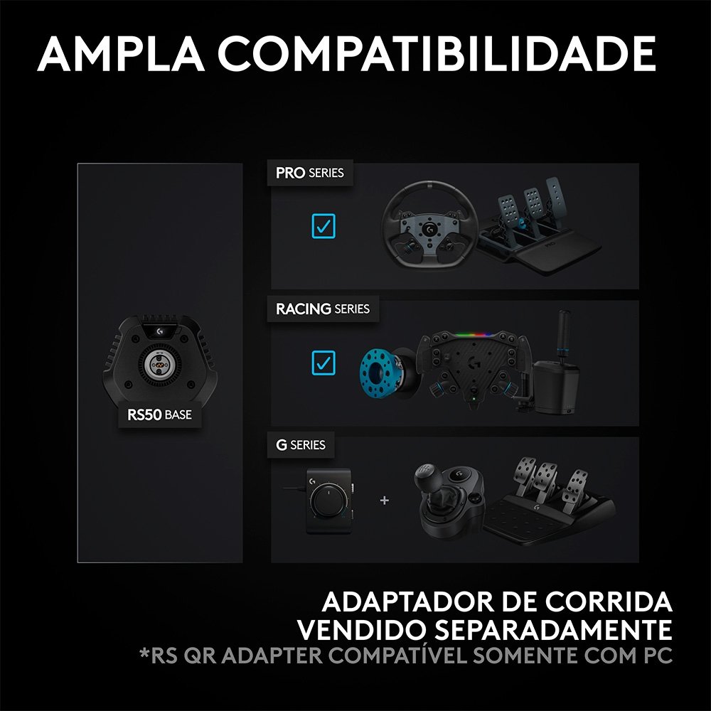 Volante Logitech G RS50 Com Direct Drive DE 8 Nm, Feedback TRUEFORCE, Ultrarealista, Compatível com Xbox/PC - 941-000273