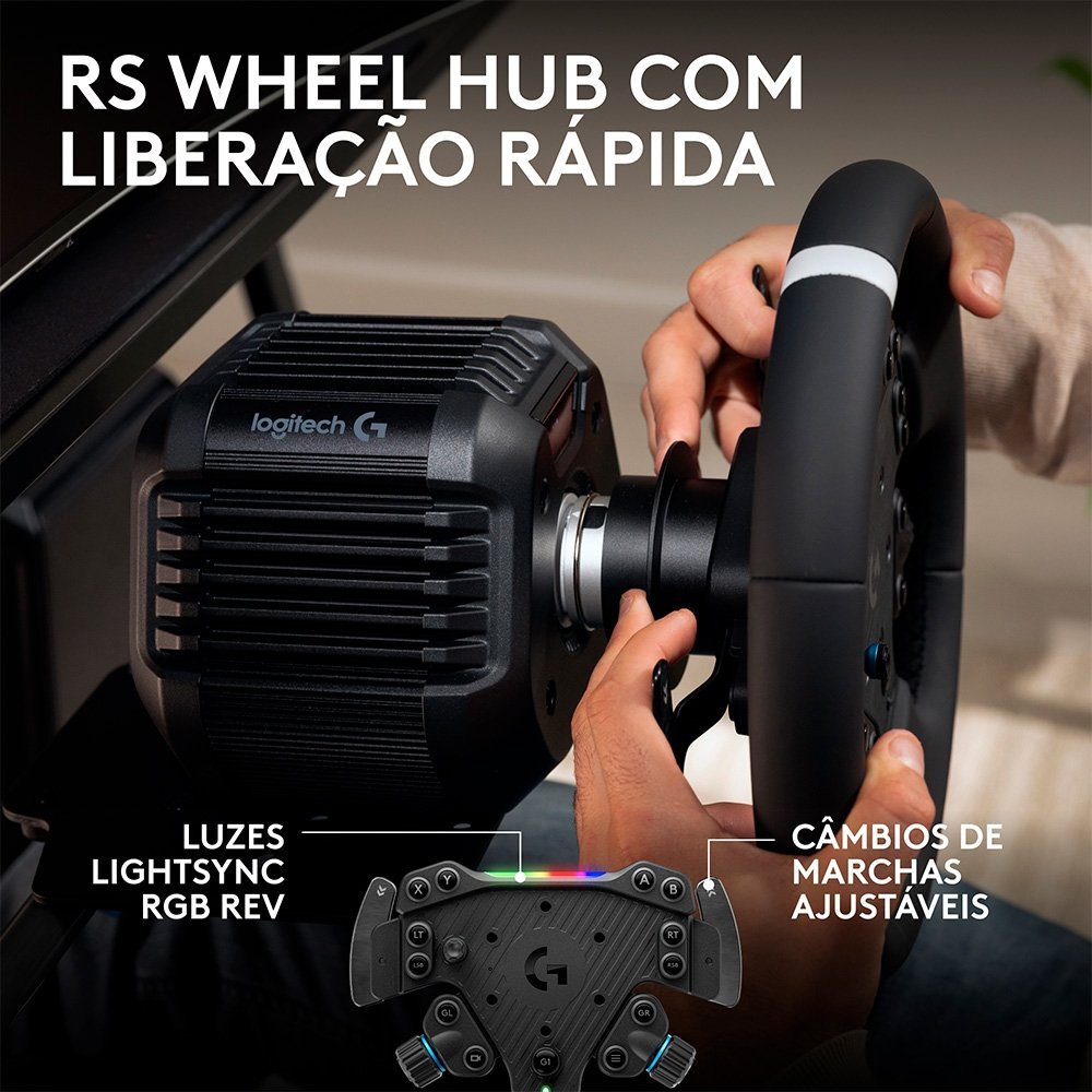 Volante Logitech G RS50 Com Direct Drive DE 8 Nm, Feedback TRUEFORCE, Ultrarealista, Compatível com Xbox/PC - 941-000273