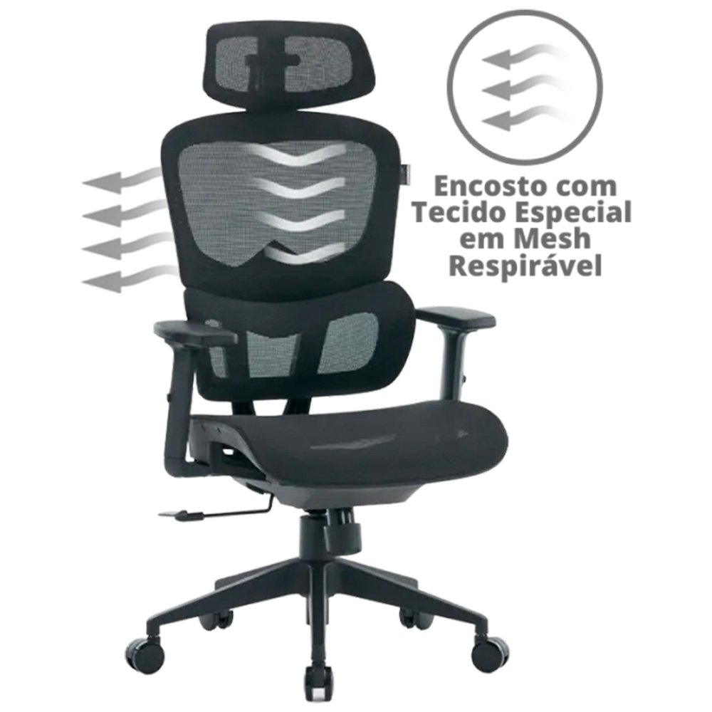 Cadeira Presidente XT Office X-MAX Preta | KaBuM!