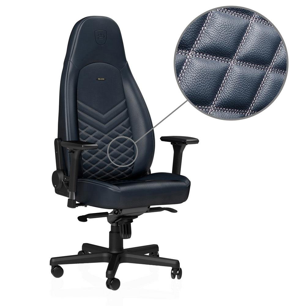 Cadeira Gamer Noblechairs ICON Leather, Midnight Blue Graphite - NBL-ICN-RL-MBG Cadeira Gamer Noblechairs ICON Leather, Midnight Blue Graphite - NBL-ICN-RL-MBG