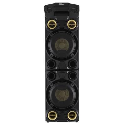 Menor preço em Caixa Acústica Portátil Philco - Bluetooth, MP3, USB, Aux. e FM 1200W RMS Bivolt Preto/Dourado c/ Bateria Interna - PCX11000 056603743