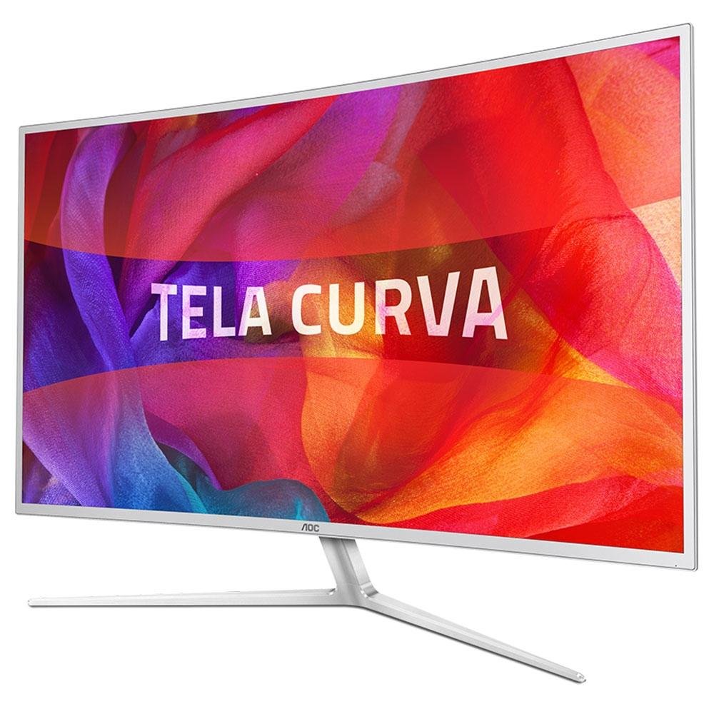 Monitor AOC LED 40´ Widescreen Curvo, Full HD, HDMI/VGA/DVI, Som Integrado, Altura Ajustável, Branco - C4008VH8 Monitor AOC LED 40´ Widescreen Curvo, Full HD, HDMI/VGA/DVI, Som Integrado, Altura Ajustável, Branco - C4008VH8