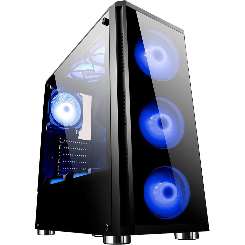 Gabinete Gamer Bluecase BG-017 sem Fonte, USB 3.0, Preto - BG017GCASE