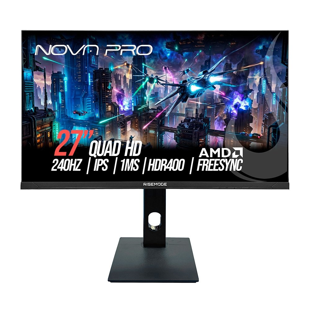 Monitor Gamer Rise Mode Nova Pro 27", QHD, 240Hz, 1ms, IPS, HDMI e DisplayPort, Altura Ajustável, Som Integrado, Preto - RM-MONV02-27F2402K-B Monitor Gamer Rise Mode Nova Pro 27", QHD, 240Hz, 1ms, IPS, HDMI e DisplayPort, Altura Ajustável, Som Integrado, Preto - RM-MONV02-27F2402K-B