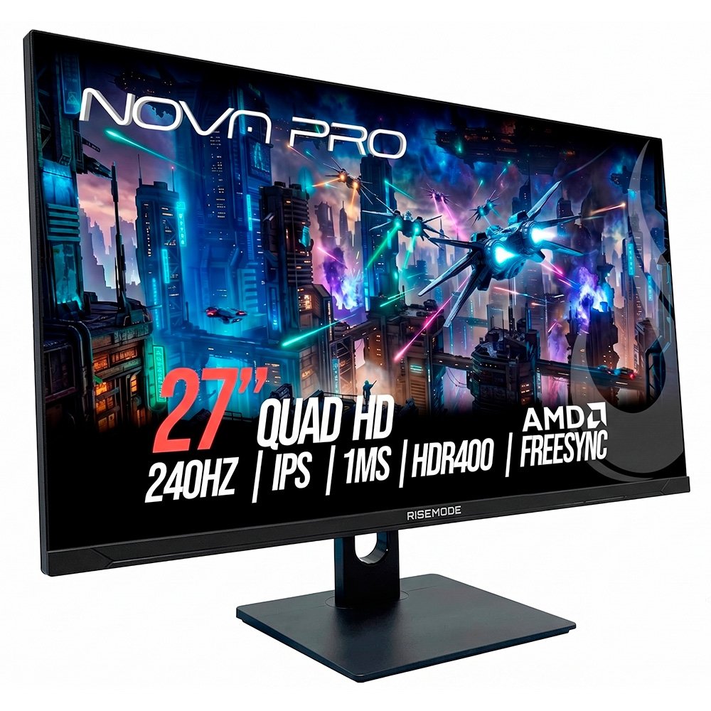 Monitor Gamer Rise Mode Nova Pro 27", QHD, 240Hz, 1ms, IPS, HDMI e DisplayPort, Altura Ajustável, Som Integrado, Preto - RM-MONV02-27F2402K-B Monitor Gamer Rise Mode Nova Pro 27", QHD, 240Hz, 1ms, IPS, HDMI e DisplayPort, Altura Ajustável, Som Integrado, Preto - RM-MONV02-27F2402K-B