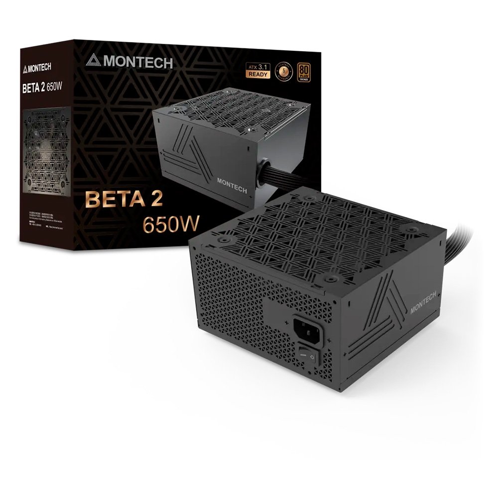 Fonte Montech Beta 2, 650W, 80 PLUS, Preto - BETA2650W Fonte Montech Beta 2, 650W, 80 PLUS, Preto - BETA2650W