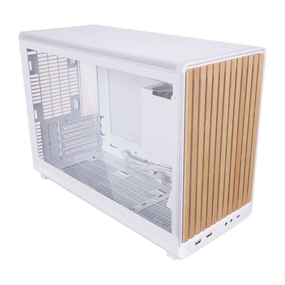 Gabinete Gamer Lian Li A3-mATX WDG, Micro-ATX, Painel Frontal em Madeira, Lateral em Mesh, Branco - A3-MATX-WDG BRANCO