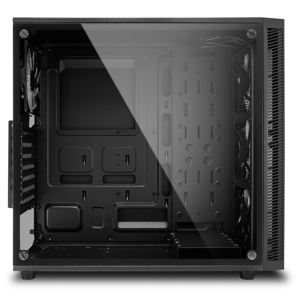 Gabinete Gamer Sharkoon TG4 Red sem Fonte, Mid Tower, USB 3.0, 4 Fans, Preto com Lateral em Vidro