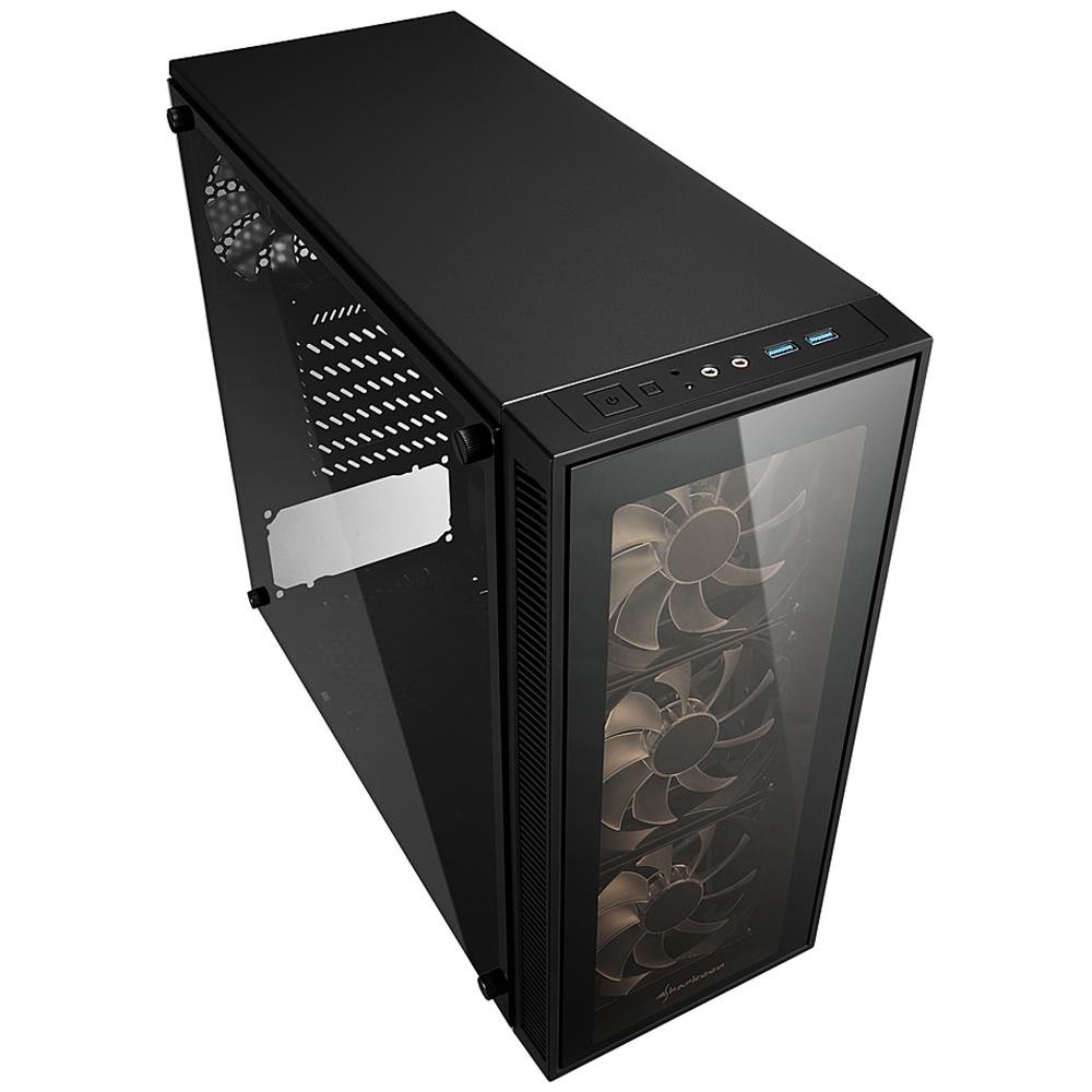 Gabinete Gamer Sharkoon TG4 Red sem Fonte, Mid Tower, USB 3.0, 4 Fans, Preto com Lateral em Vidro