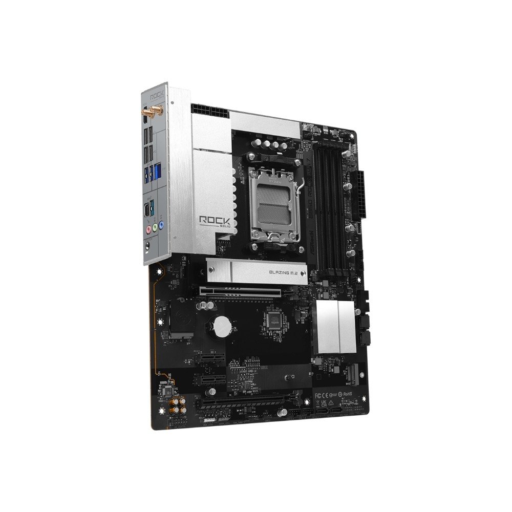 Placa-Mãe ASRock B850 Rock WiFi 7, AMD AM5, ATX, DDR5 - 90-MXBU20-A0UAYZ