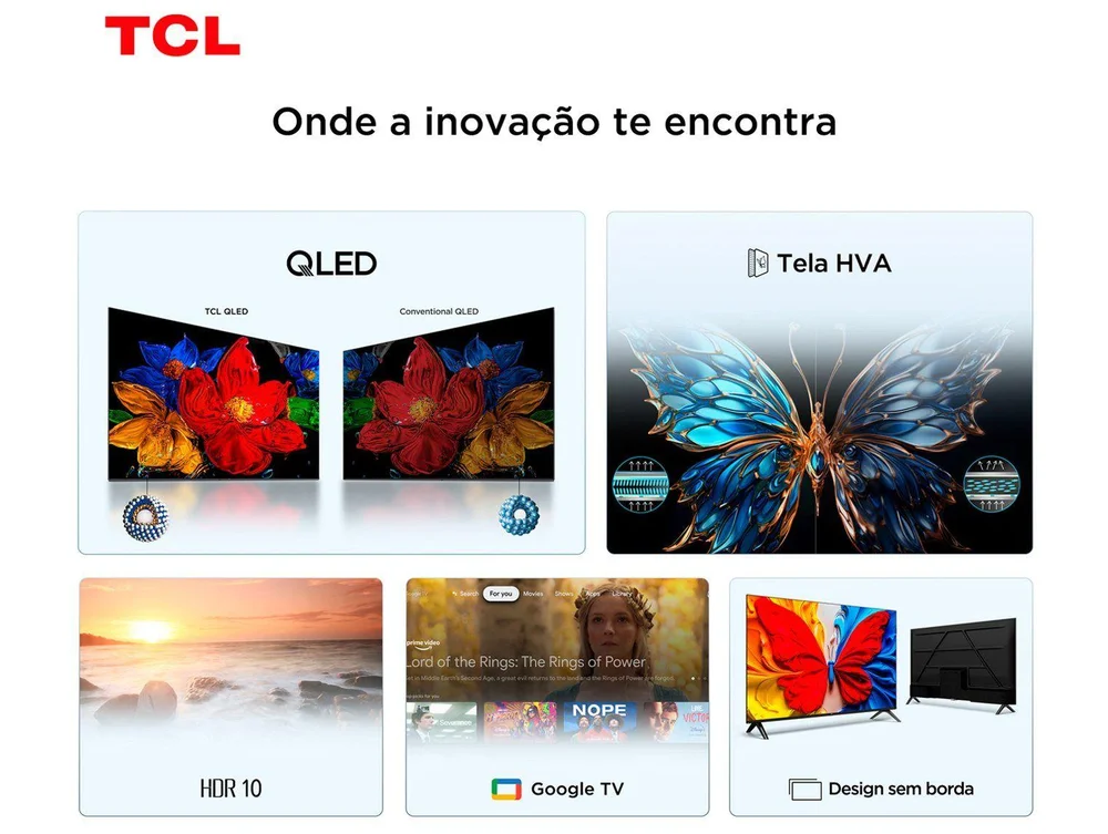 TV 43" TCL Full HD QLED 43S5K Google TV 2 HDMI TV 43" TCL Full HD QLED 43S5K Google TV 2 HDMI