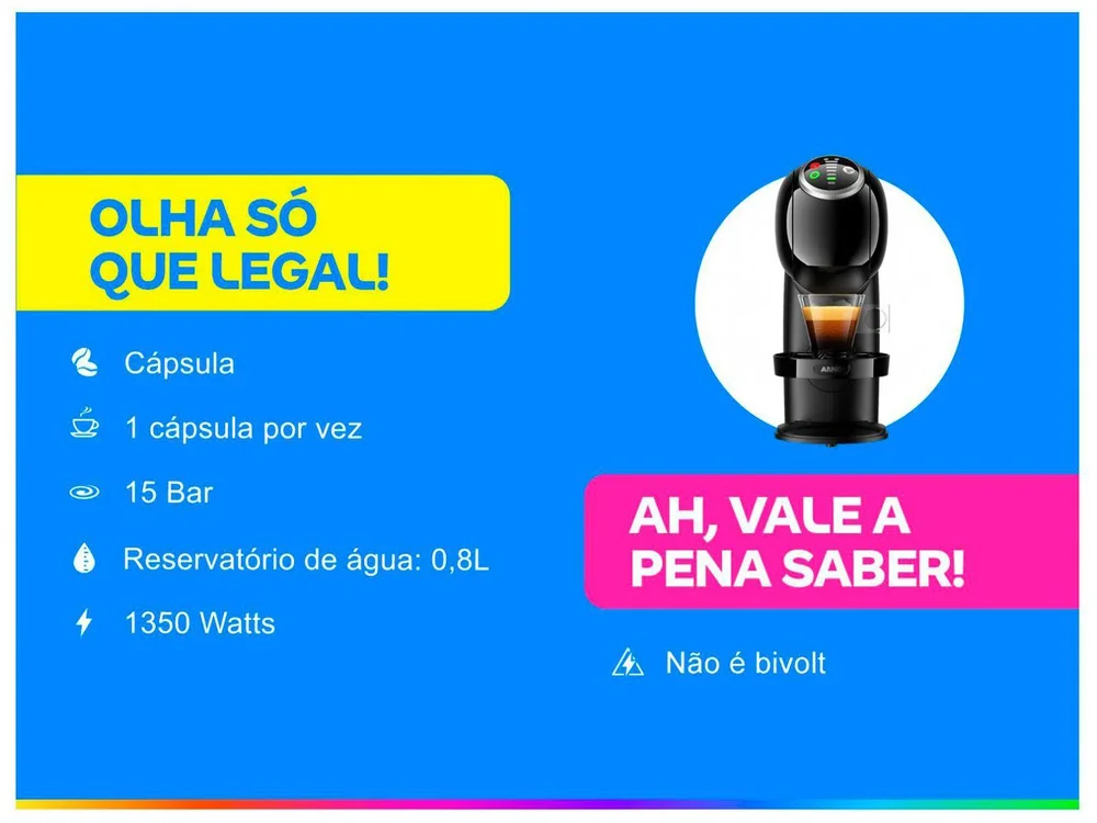 Cafeteira Nescafé Dolce Gusto Genio S Plus, 1350 W, 220V, Para Café Espresso, Preta - Dgs2 Cafeteira Nescafé Dolce Gusto Genio S Plus, 1350 W, 220V, Para Café Espresso, Preta - Dgs2